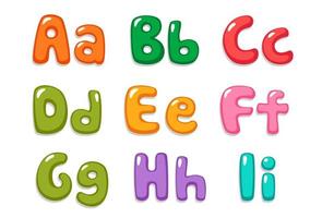 Bubbly font in candy colors, part 1 vector