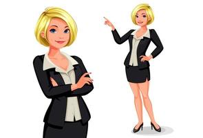 Smart businesswomen standing set vector