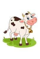 Smiley cow outdoors vector