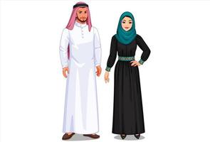 Happy Middle Eastern couple standing vector