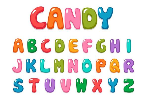 Fun, candy-color, font set