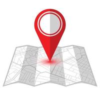 Red location pin in navigator map vector