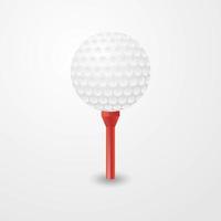 Golf ball on a red tee vector