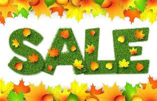 ''Sale'' Autumn Leaf Border vector