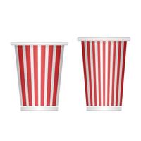 Empty red and white popcorn bucket  vector