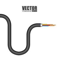 cable eléctrico aislado en blanco vector