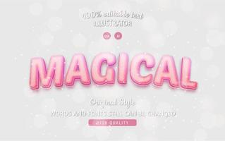 Magical pink editable text with gradient style vector