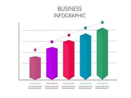 Colorful Cube Infographic Bar Chart Graph vector