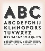 Vintage Grunge And Tattoo Style ABC Font vector