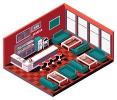 Pub and bar isometric composition vector