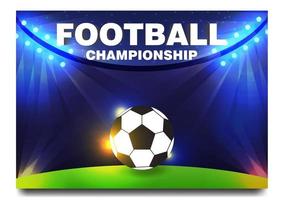 Football or soccer ball in lit field design vector