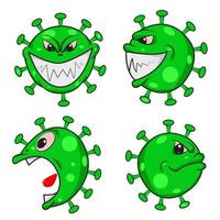 Green coronavirus characters