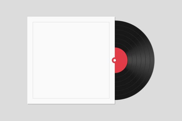 Vinyl record with cover isolated