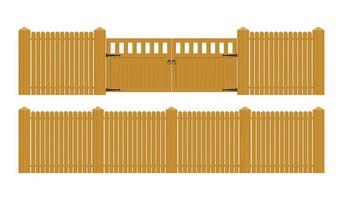 Wooden gate isolated vector