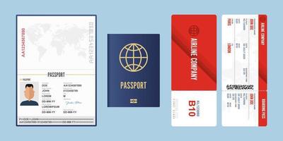 Passport and boarding pass vector