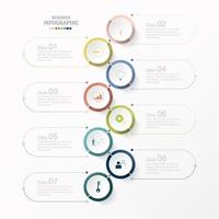 Circle Infographics and Work Icons vector