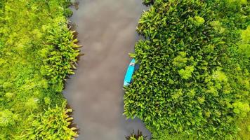 Bird's eye view of a river photo