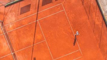 Aerial view of a tennis court photo