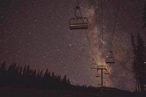 Ski lift at night photo