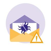 correo sobre con virus vector