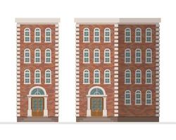 Brick townhouse apartment isolated  vector