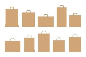 Shopping paper bag set vector
