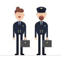 Plane pilot characters vector