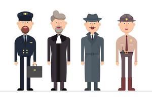 personaje de hombre con diferentes profesiones. vector