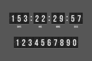 Mechanical scoreboard countdown timer vector