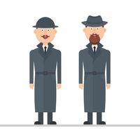 Detective characters isolated  vector