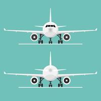 Front and back view of airplane  vector