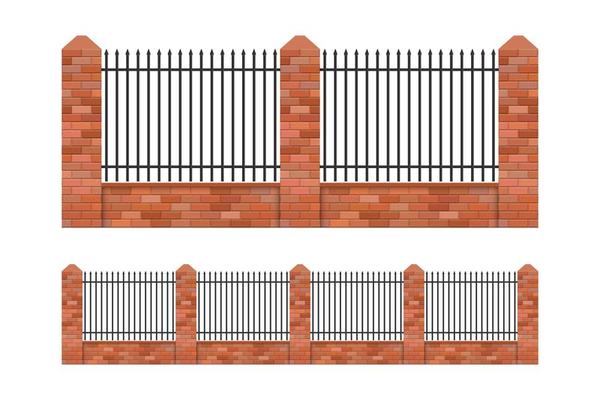 Brick and steel fences