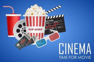 Cinema time for movie poster vector