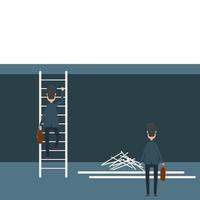 Broke ladder and climbing ladder business design vector