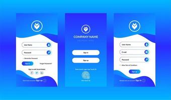 Sign in and sign up screens ui kit set vector