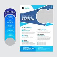 Blue business flyer design with circular image space vector