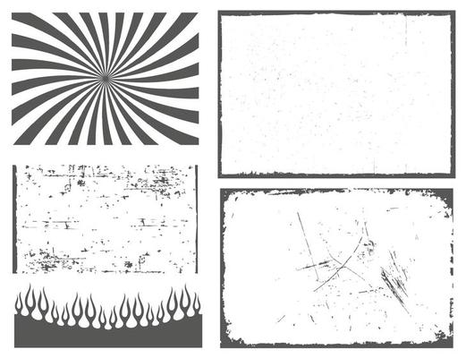 Set of grunge effect frames and borders