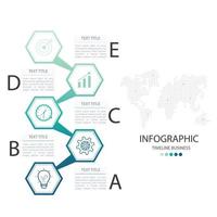 Infografía empresarial de línea de tiempo con espacio de texto vector