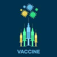 Illustration of vaccine fight the viruses