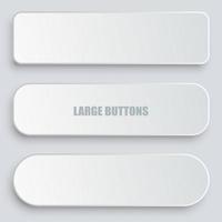 botones blancos en blanco aislados vector