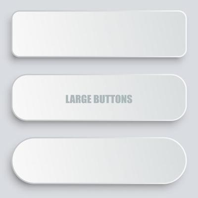 White blank buttons isolated 