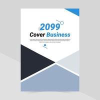 Business flyer with blue geometric shapes