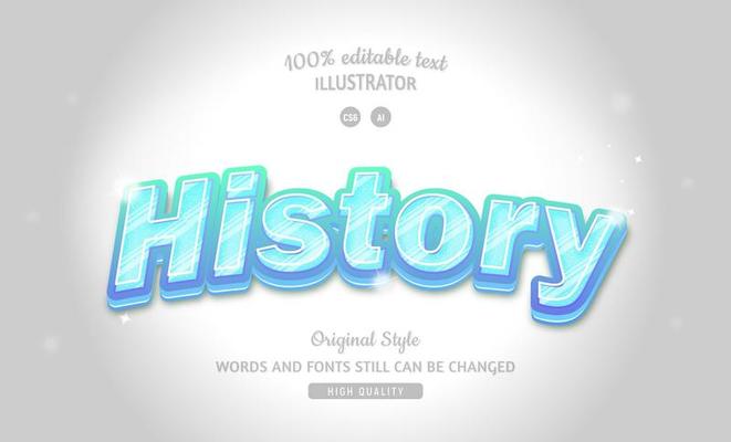 Editable blue icy text effect with gradient