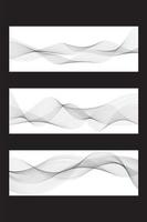 Abstract wave banner set vector