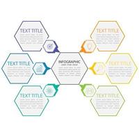Colorful connected hexagon infographic