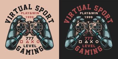 Set of vintage robot hands with video game controllers vector