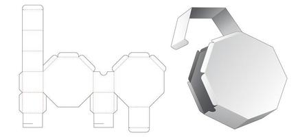 1 piece octagonal packaging box vector