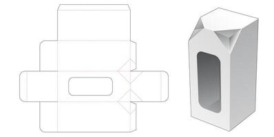 Caja alta de 2 esquinas biseladas con ventana vector