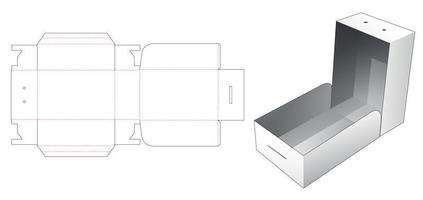 Caja de embalaje de 1 pieza con orificio para cuerda vector