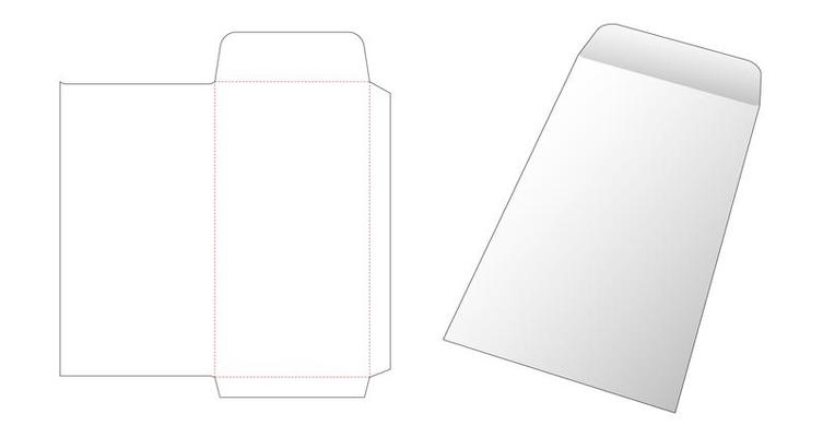Envelope die with folding flap